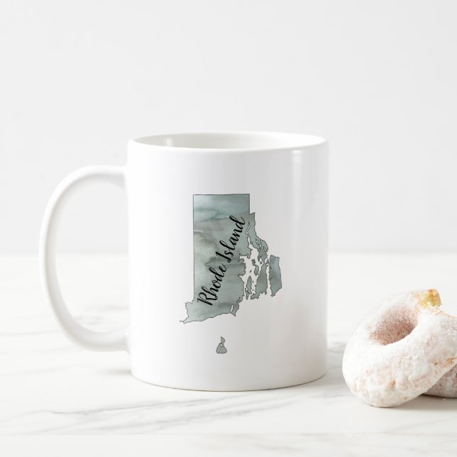Rhode Island Staat Illustration Kaffeetasse (Mit Donut)
