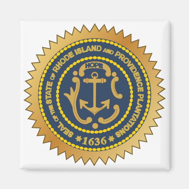 Rhode Island Staat Siegel Magnet (Vorne)
