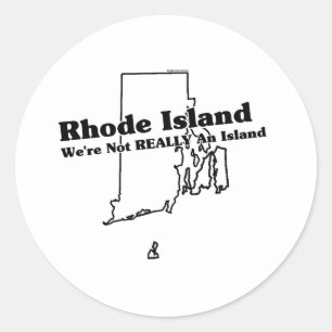 Rhode Island Staat Slogan Runder Aufkleber