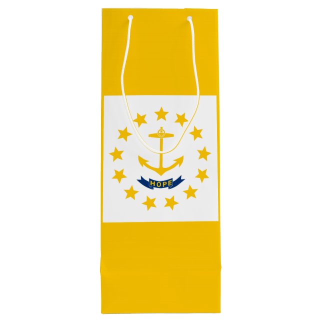 Rhode Island Staats-Flaggen-Entwurf Geschenktüte Für Weinflaschen (Rückseite)