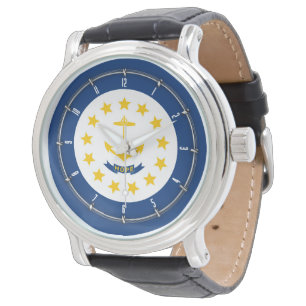 Rhode Island Staats-Flaggen-Uhr-Entwurf Armbanduhr