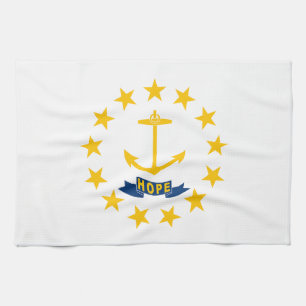 Rhode Island Staatsflagge Geschirrtuch