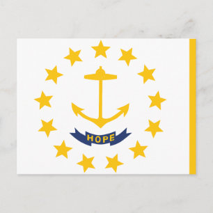 Rhode Island Staatsflagge Little Rhody 13 Sterne Postkarte