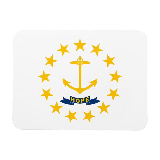 Rhode Island Staatsflagge Magnet (Horizontal)