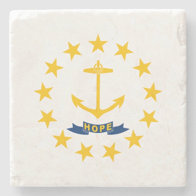 Rhode Island Staatsflagge Steinuntersetzer (Vorderseite)