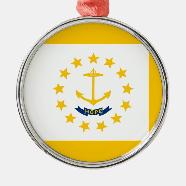 Rhode Island State Flag Design Ornament Aus Metall (Vorne)