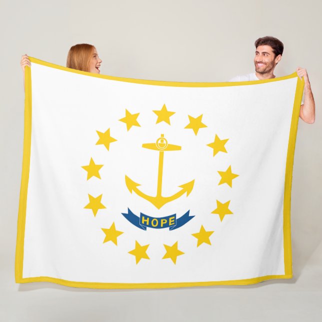 Rhode Island State Flag Print Patriota Fleecedecke (Beispiel)