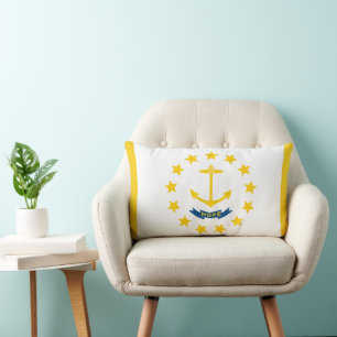 Rhode Island State Flag Print Patriotic Lendenkissen