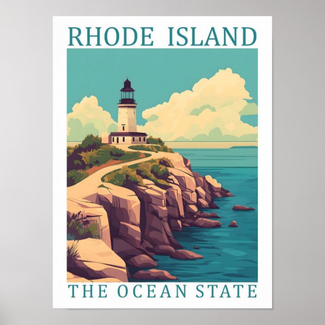 Rhode Island The Ocean Staat USA Travel Place Poster (Vorne)