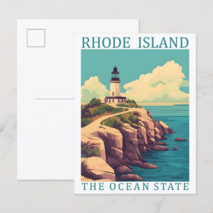 Rhode Island The Ocean Staat USA Travel Place Postkarte