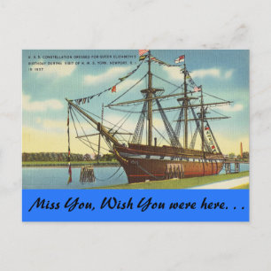 Rhode Island, U.S.S. Constellation, Newport Postkarte