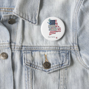 Rhode Island United Staaten Retro Staat Karte Vint Button