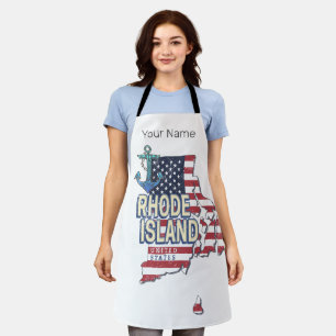 Rhode Island United Staaten Retro Staat Karte Vint Schürze