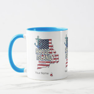 Rhode Island United Staaten Retro Staat Karte Vint Tasse