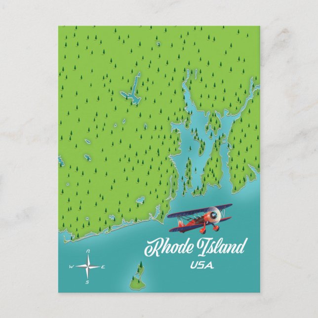 Rhode Island USA Karte (Vorderseite)