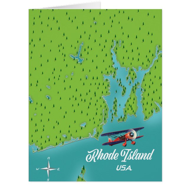 Rhode Island USA Karte (Vorderseite)