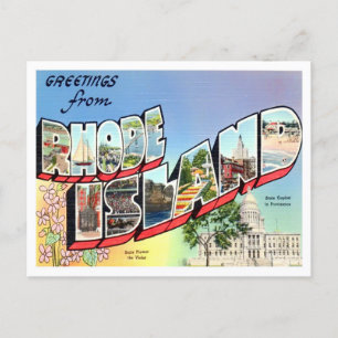 Rhode Island Vintage Große Buchstaben Postkarte