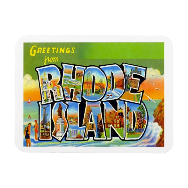 Rhode Island Vintage Magnet (Horizontal)