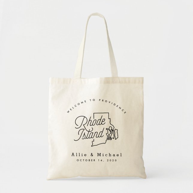 Rhode Island Wedding Welcome Tote Bag Tragetasche (Vorne)