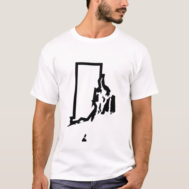 Rhode Island zerriss Kontur-T-Shirt T-Shirt (Vorderseite)