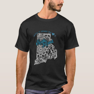 Rhode Island Zuhause Staat RI Mandala Karte USA Am T-Shirt
