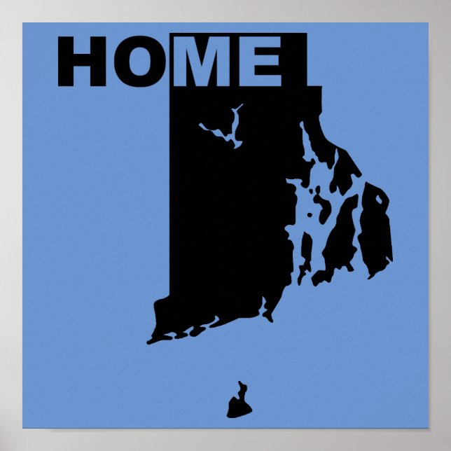 Rhode Island Zuhause weg vom Staat Poster-Zeichen Poster (Vorne)