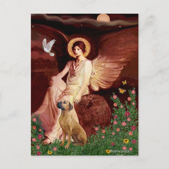 Rhodeisn Ridgebak 2 - Angel mit Sitz Postkarte (Vorderseite)