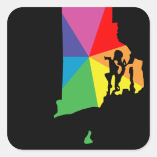 Rhodeninsel platzt quadratischer aufkleber