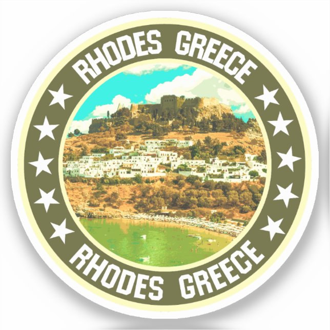 Rhodes Aufkleber (Vorderseite)