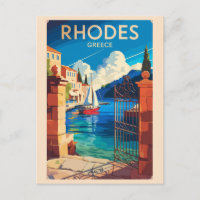 Rhodes Griechenland Reisen Kunst Vintag