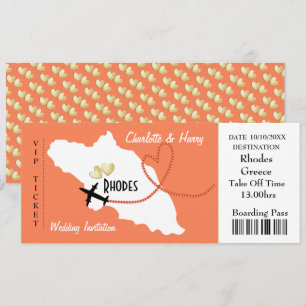 Rhodes Griechische Hochzeitsticket Einladung