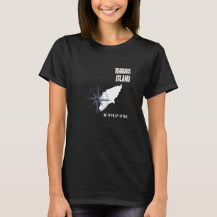 Rhodes Island Mediterranean Sea Koordination Karte T-Shirt