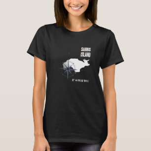 Rhodes Island Mediterranean Sea Koordination Karte T-Shirt