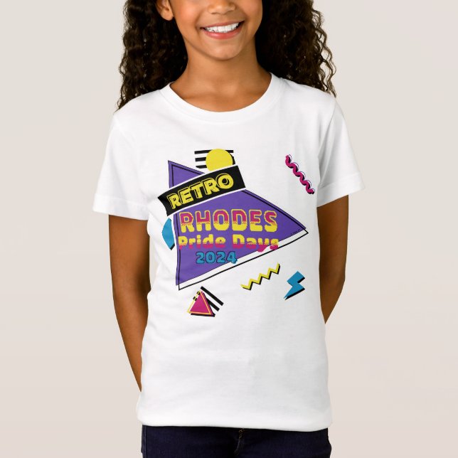 Rhodes Pride Days 2024 Retro Rhodes T-Shirt (Vorderseite)