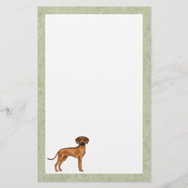 Rhodesian Ridgeback African Lion Dog Breed Green Briefpapier (Vorderseite)