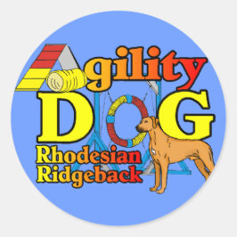 Rhodesian_Ridgeback_Agility Runder Aufkleber