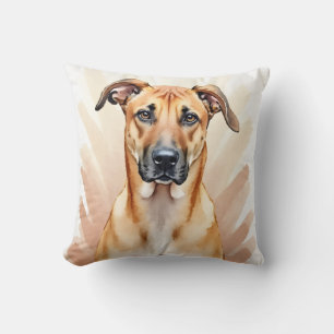 Rhodesian Ridgeback Aquarell-Rücken-Linienkunst Kissen