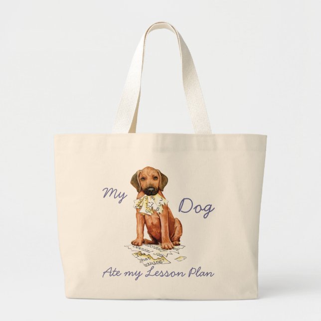 Rhodesian Ridgeback Ate Lesson Grosses Tote Bag Jumbo Stoffbeutel (Vorne)