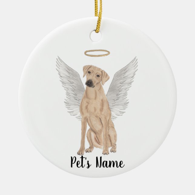 Rhodesian Ridgeback Beileid Memorial Keramik Ornament (Vorne)