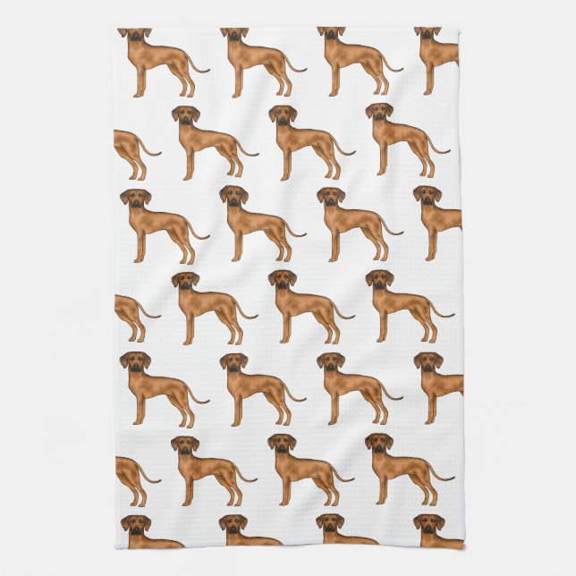 Rhodesian Ridgeback Brown African Lion Dog Pattern Geschirrtuch (Vertikal)