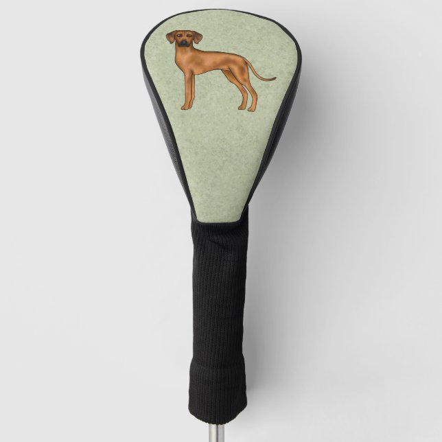 Rhodesian Ridgeback Brown Cartoon Lion Dog Green Golf Headcover (Vorderseite)