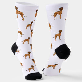 Rhodesian Ridgeback Brown Cartoon Lion Dog Pattern Socken