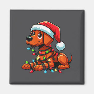 Rhodesian Ridgeback Christmas Lights Dog Funny Xma Magnet