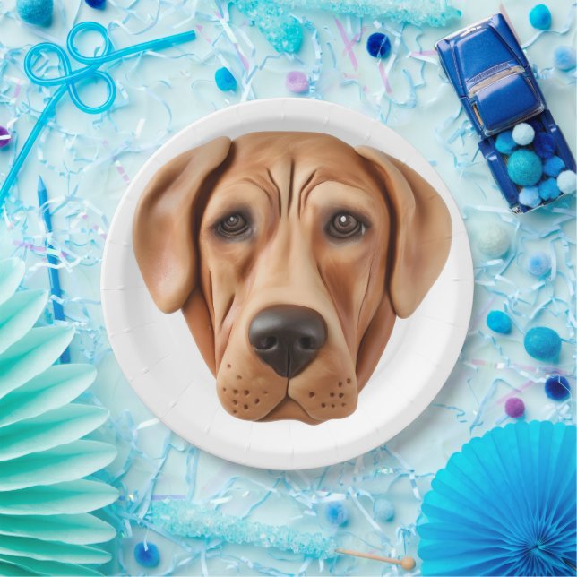 Rhodesian Ridgeback Dog 3D Inspiriert Pappteller (Party)