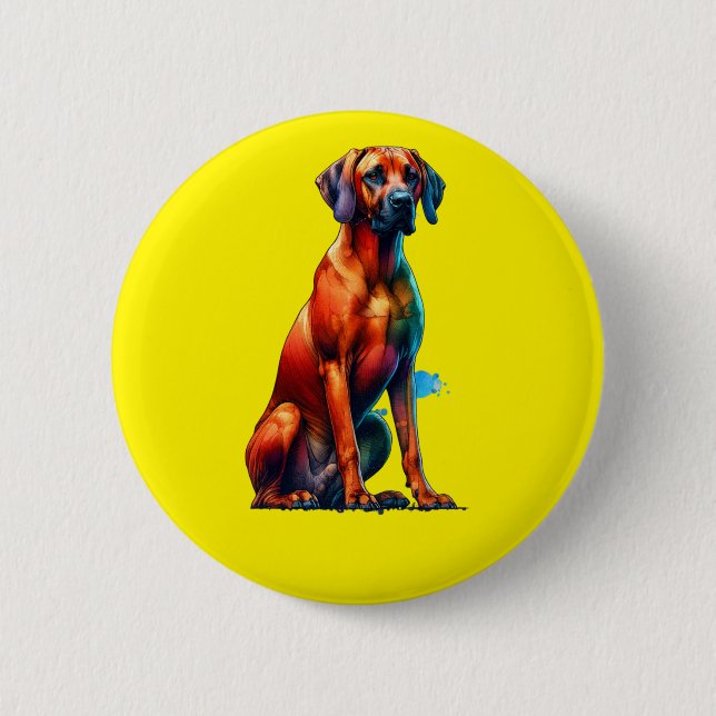 Rhodesian Ridgeback Dog Button (Vorderseite)