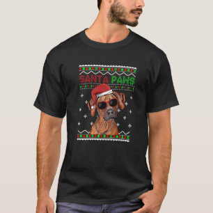 Rhodesian Ridgeback Dog Funny Santa Paws Christmas T-Shirt