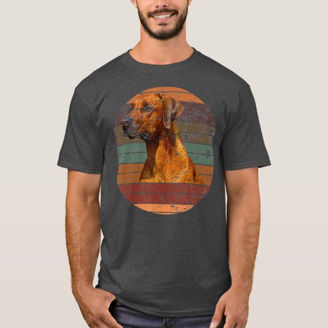 Rhodesian Ridgeback Dog Geschenk Retro Sunset T-Shirt (Vorderseite)