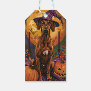 Rhodesian Ridgeback Dog Halloween Hexenkürbis Geschenkanhänger
