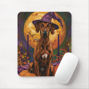 Rhodesian Ridgeback Dog Halloween Hexenkürbis Mousepad