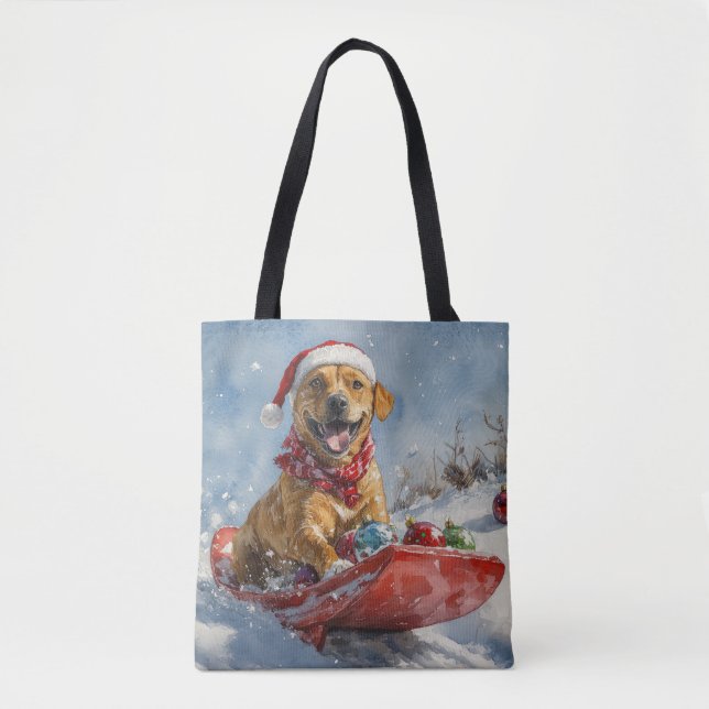 Rhodesian Ridgeback Dog in Sledge Weihnachten Tasche (Vorderseite)